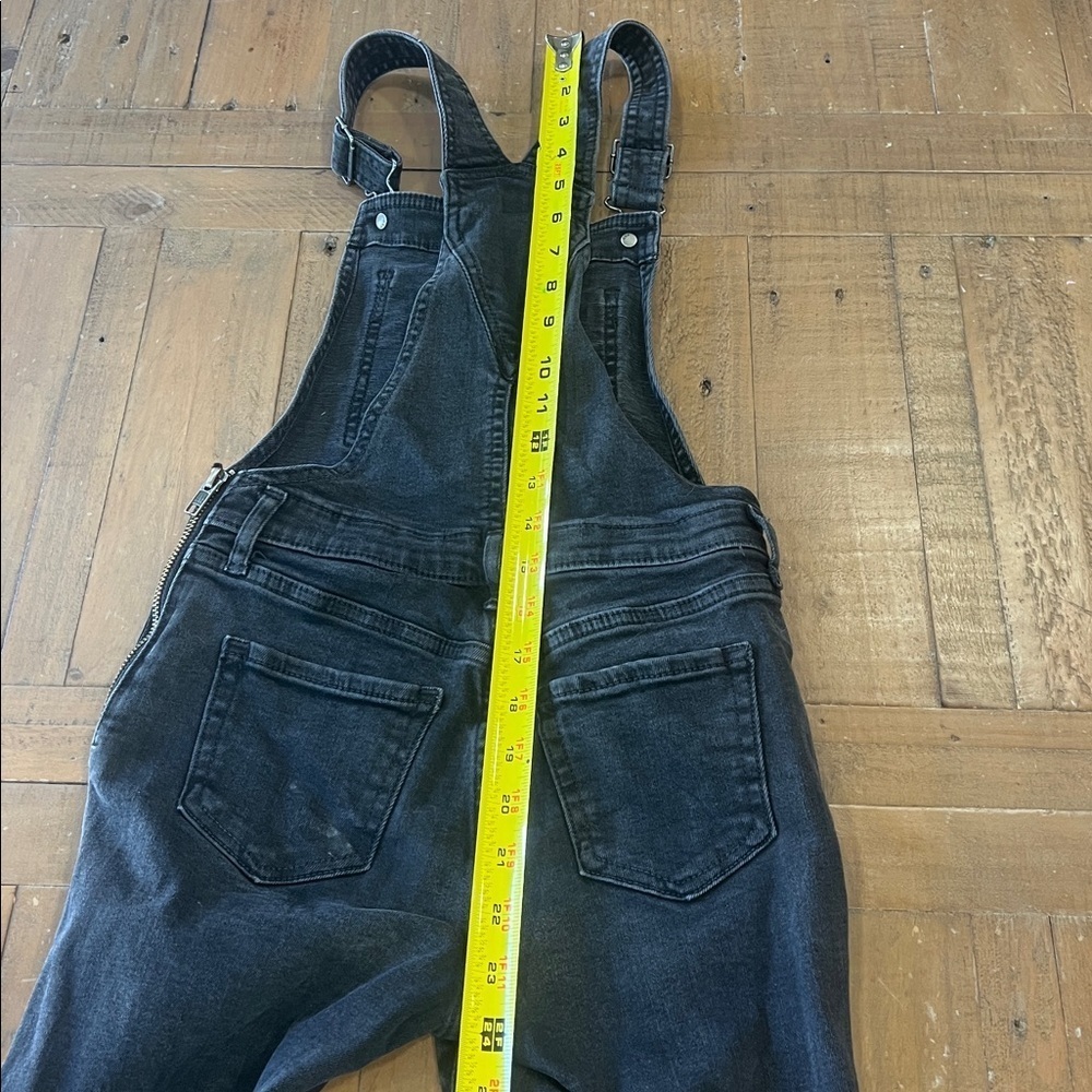 Gap black denim jeans overalls girls large 10 slim fit skinny - Picture 9 of 10
